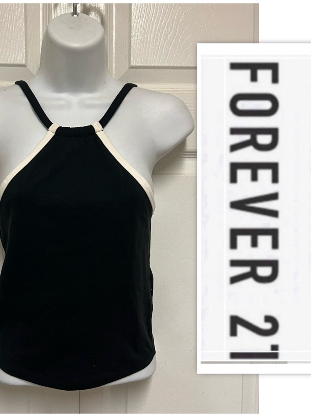 Forever 21 brand Black Halter Neckline Top